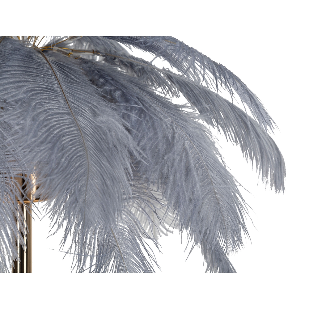 Lámpara de mesa con pantalla de plumas y 2 luces Palm S 