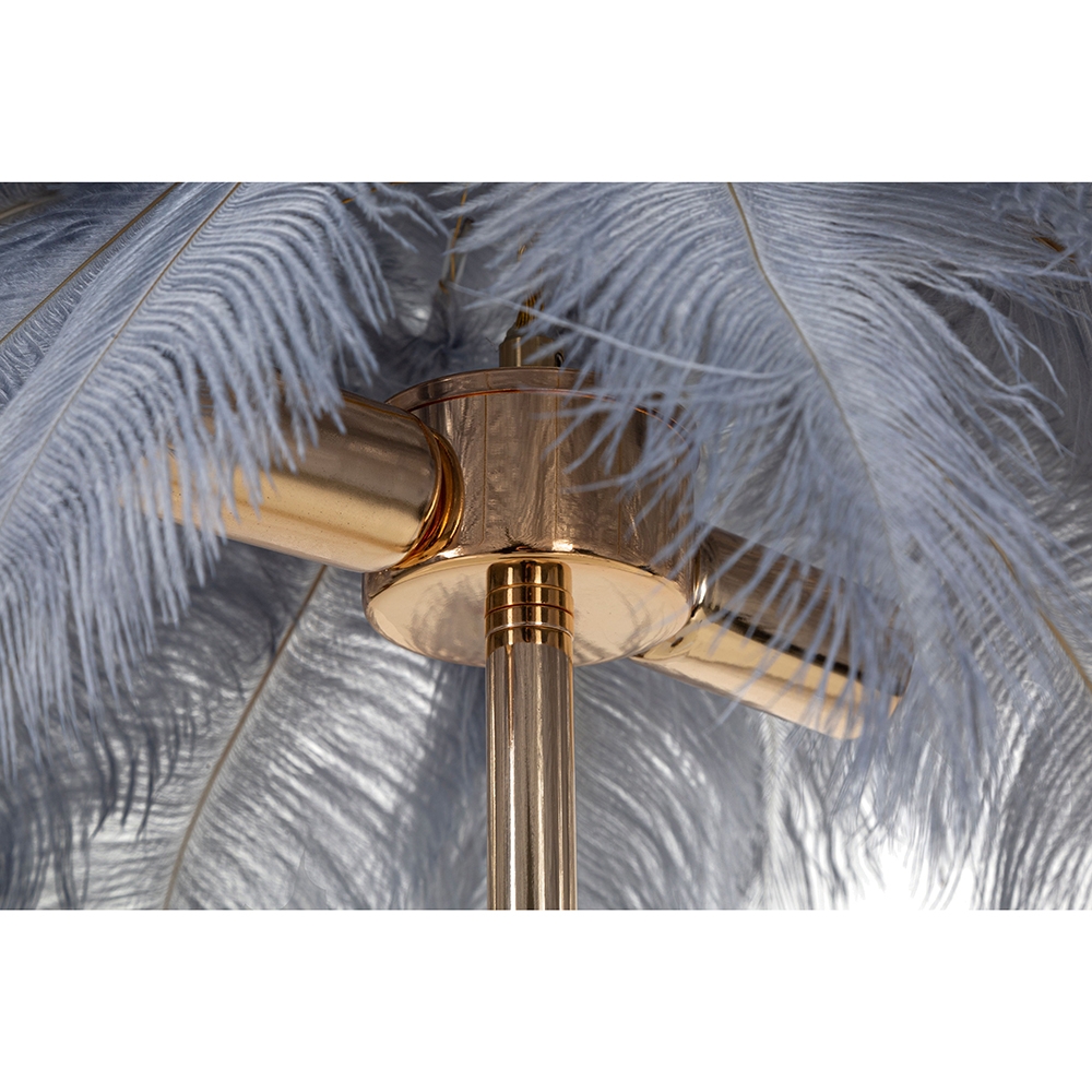 Lámpara de mesa con pantalla de plumas y 2 luces Palm S 