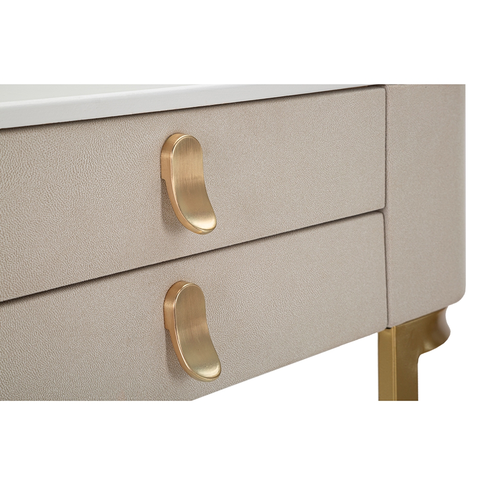 Eingangskonsole mit 2 Schubladen und goldenen Beinen 70x40cm Beauty Lagerbestand