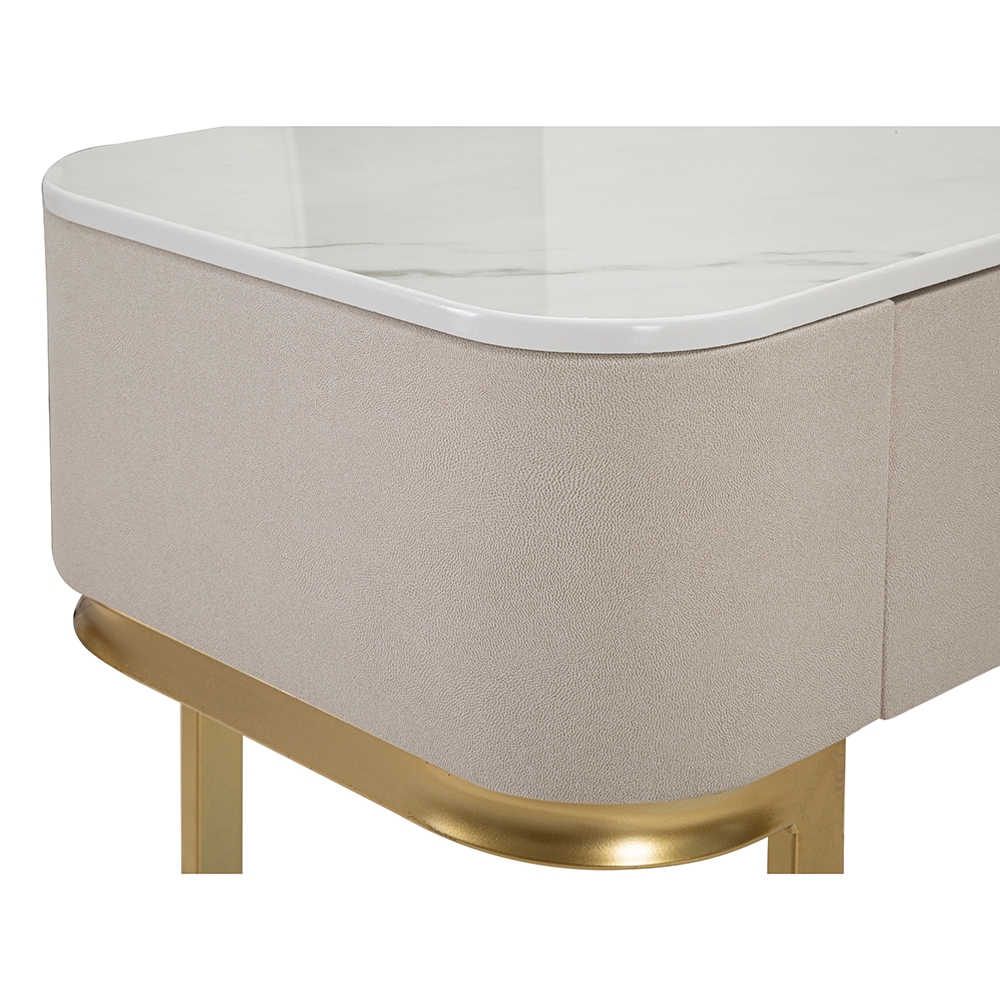 Glamour Eingangskonsole mit 3 Schubladen und goldenen Beinen 100x40cm Modell