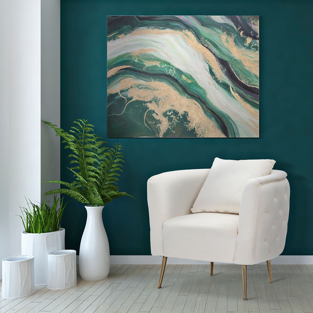Sillón glam de terciopelo con patas doradas y cojín Bucarest-P Venta