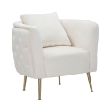 Sillón glam de terciopelo con patas doradas y cojín Bucarest-P Descueto