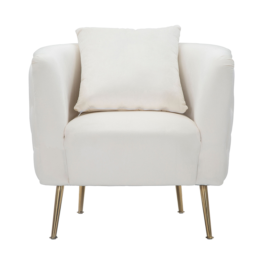 Sillón glam de terciopelo con patas doradas y cojín Bucarest-P Catálogo