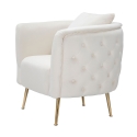 Sillón glam de terciopelo con patas doradas y cojín Bucarest-P Stock