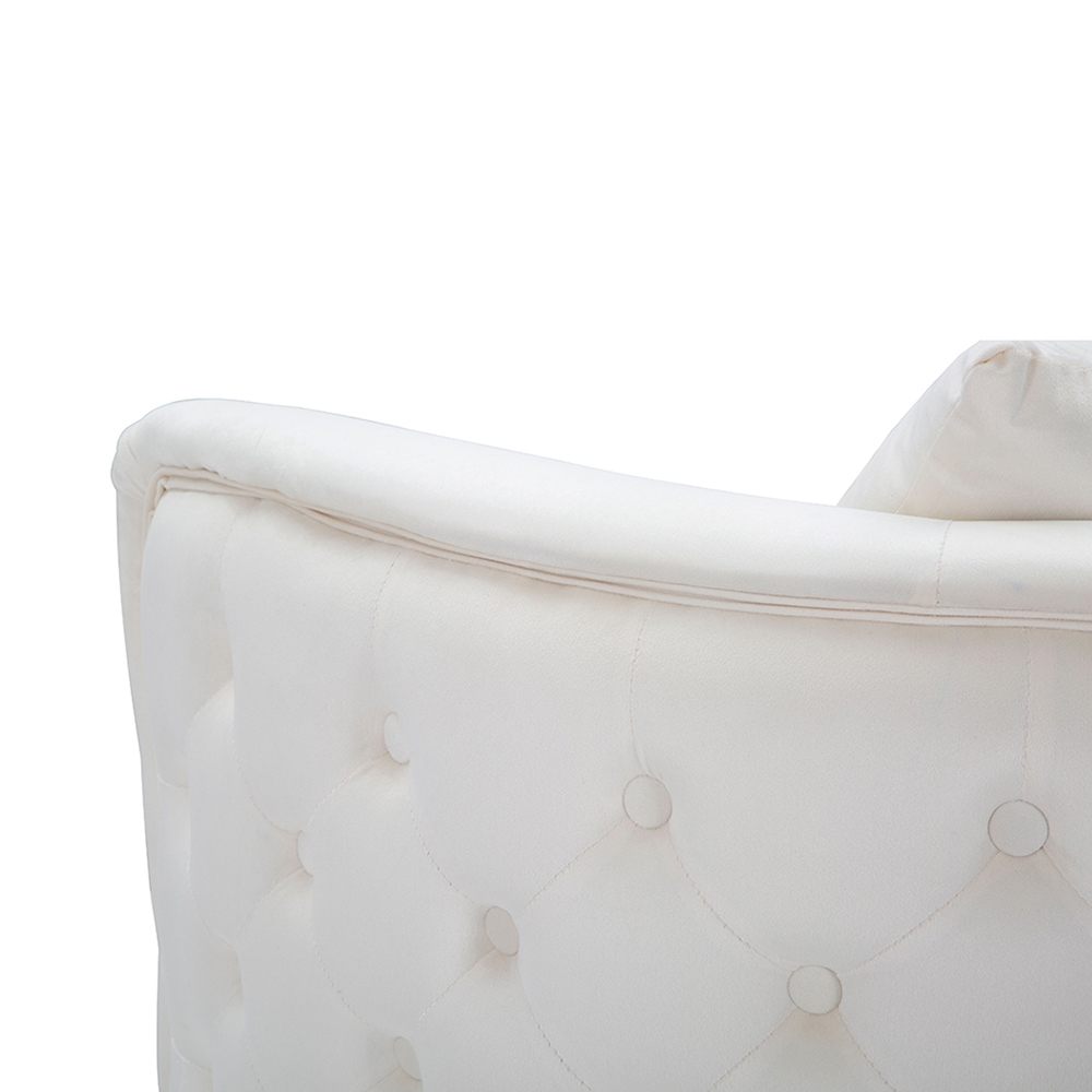 Sillón glam de terciopelo con patas doradas y cojín Bucarest-P Características