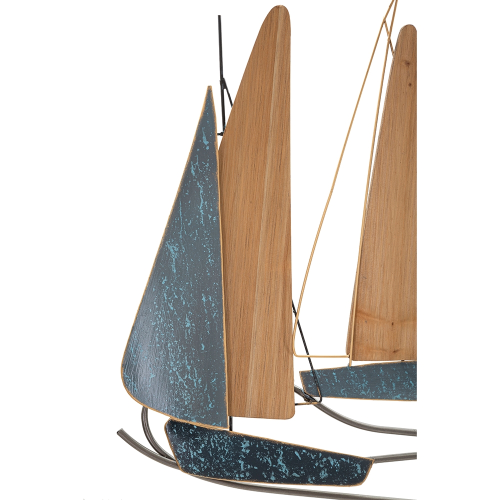 3D Wanddekoration aus Metall und Holz mit Segelbooten Regata Sales