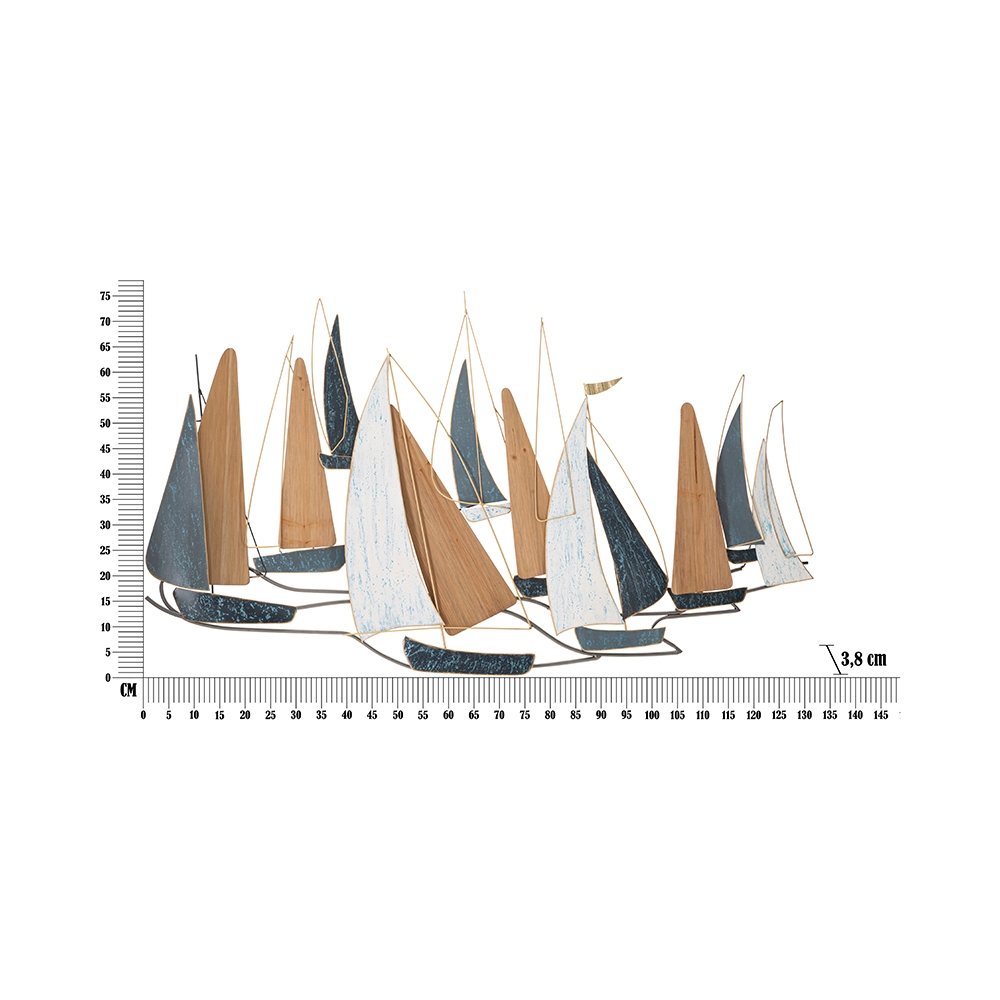 3D Wanddekoration aus Metall und Holz mit Segelbooten Regata Katalog