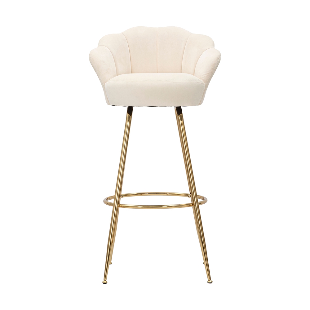 Barhocker Küche mit Blumenlehne, goldene Beine, h90cm Vienna Auswahl