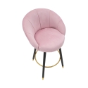 Sgabello bar cucina in velluto e gambe in legno nero e dorato h80cm Prague 