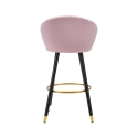 Sgabello bar cucina in velluto e gambe in legno nero e dorato h80cm Prague 