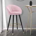 Sgabello bar cucina in velluto e gambe in legno nero e dorato h80cm Prague Saldi