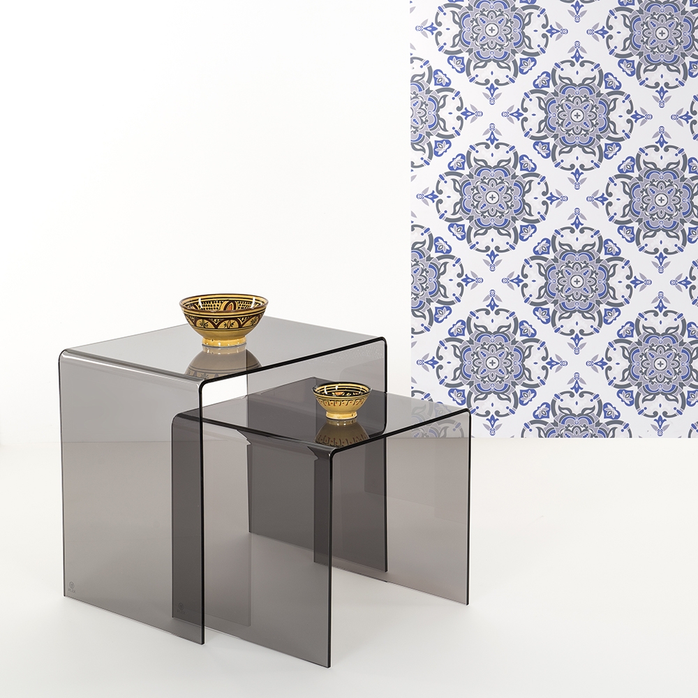 Table basse moderne en plexiglas transparent 50x40x50cm 80'S Big Vente