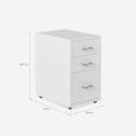 Commode de bureau mobile en métal blanc 3 tiroirs et roulettes Layt M Offre