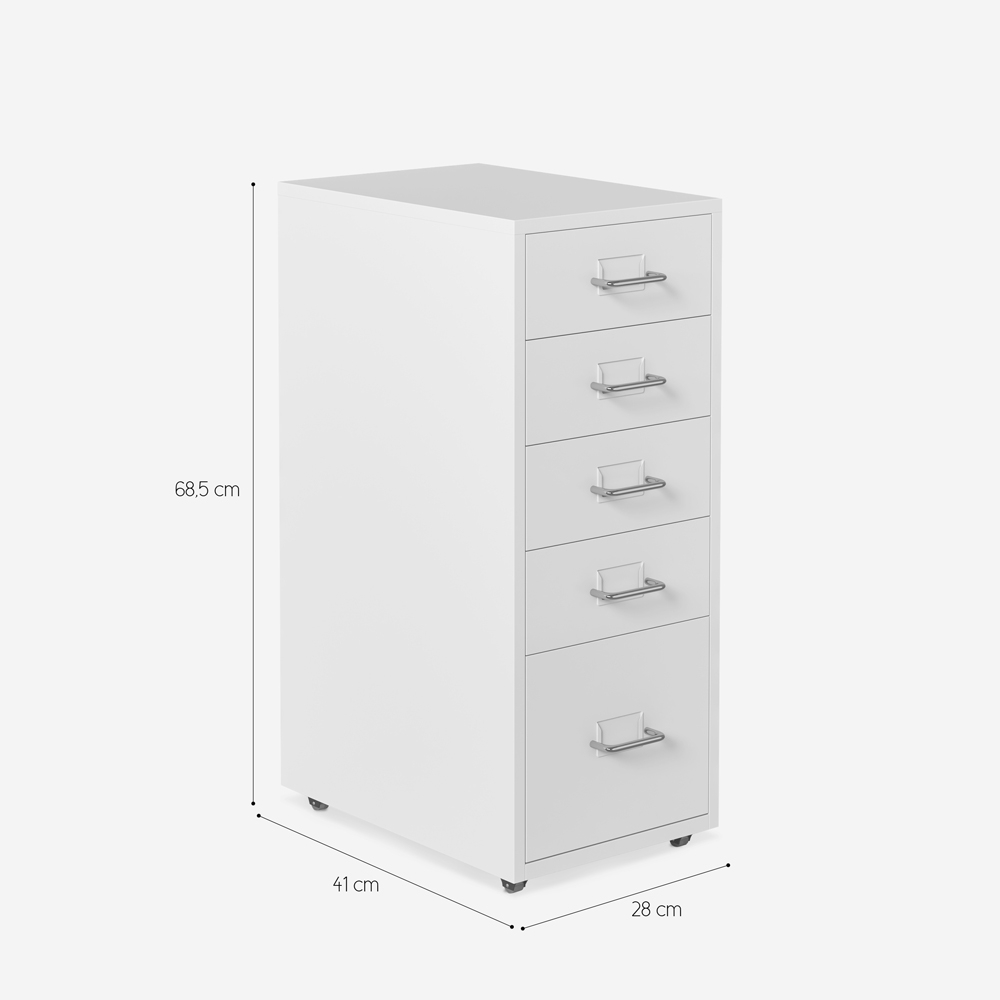 Commode de bureau rangement documents 5 tiroirs et roulettes Layt XL Offre