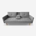 Schlafsofa 2-Sitzer nordischer Stil mit Armlehne Getränkehalter Donum Lagerbestand