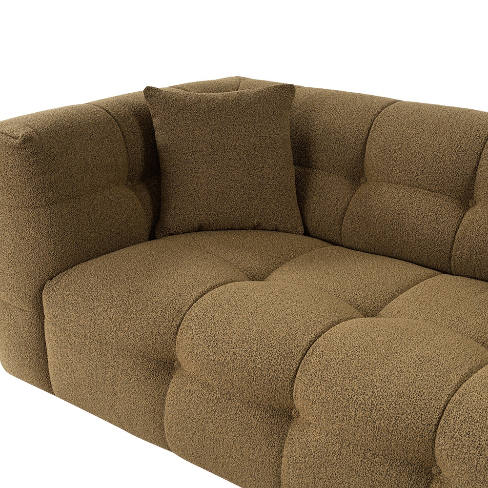 Sofa 2-Sitzer modern khakifarben Bouclè 192cm Cady 2 Lagerbestand