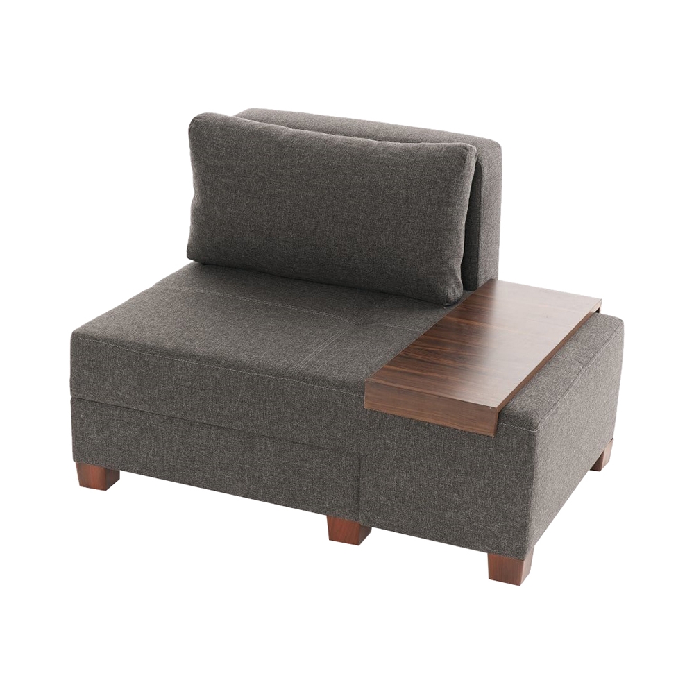 Chaise longue lit pliable côté droit en lin Betty Right Modèle