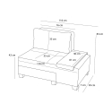 Chaise longue lit pliable côté droit en lin Betty Right 