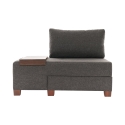 Chaise longue lit pliable en lin Betty côté gauche 