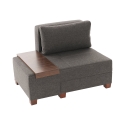 Chaise longue lit pliable en lin Betty côté gauche 