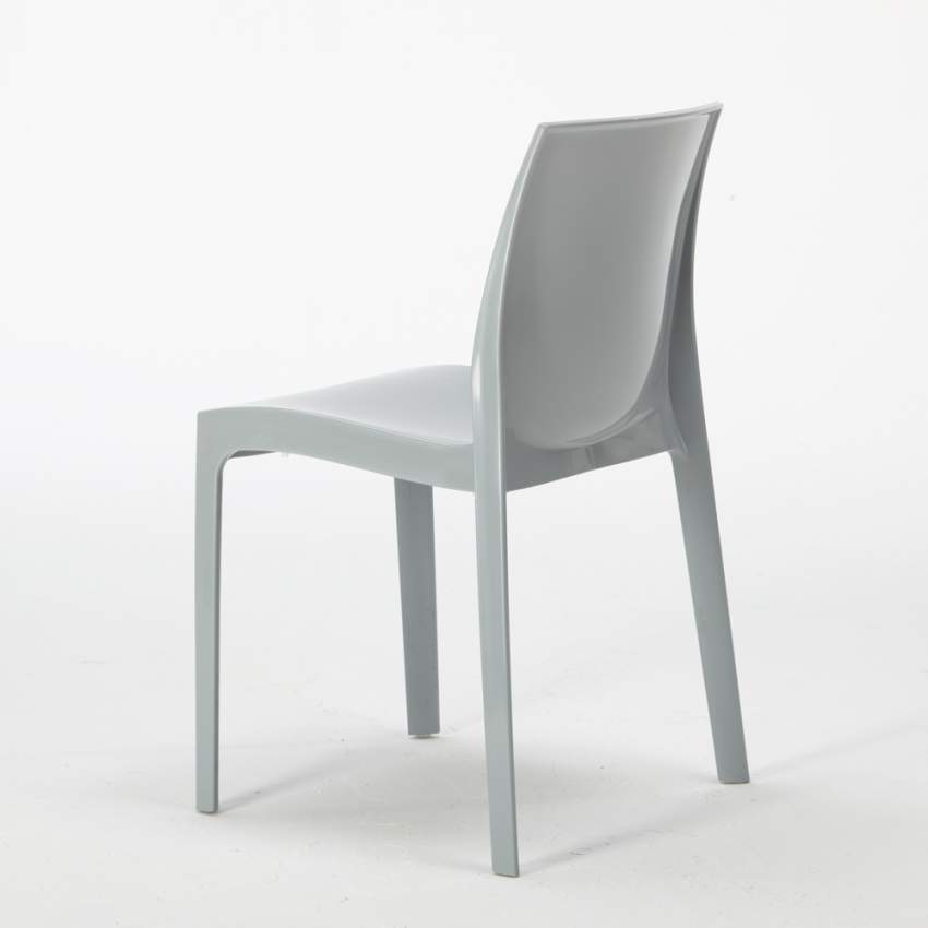 Weiß Quadratisch Tisch und 2 Stühle Farbiges Polypropylen-Innenmastenset Grand Soleil Ice Cocktail 