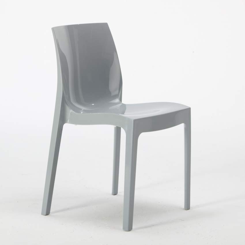 Weiß Quadratisch Tisch und 2 Stühle Farbiges Polypropylen-Innenmastenset Grand Soleil Ice Cocktail 