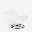 Fauteuil de bureau moderne pivotant en tissu bouclé Konn 
