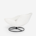 Fauteuil de bureau moderne pivotant en tissu bouclé Konn 