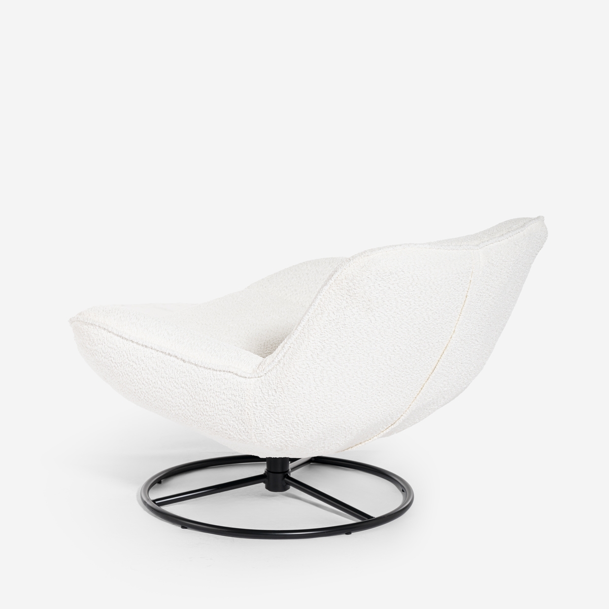 Fauteuil de bureau moderne pivotant en tissu bouclé Konn 