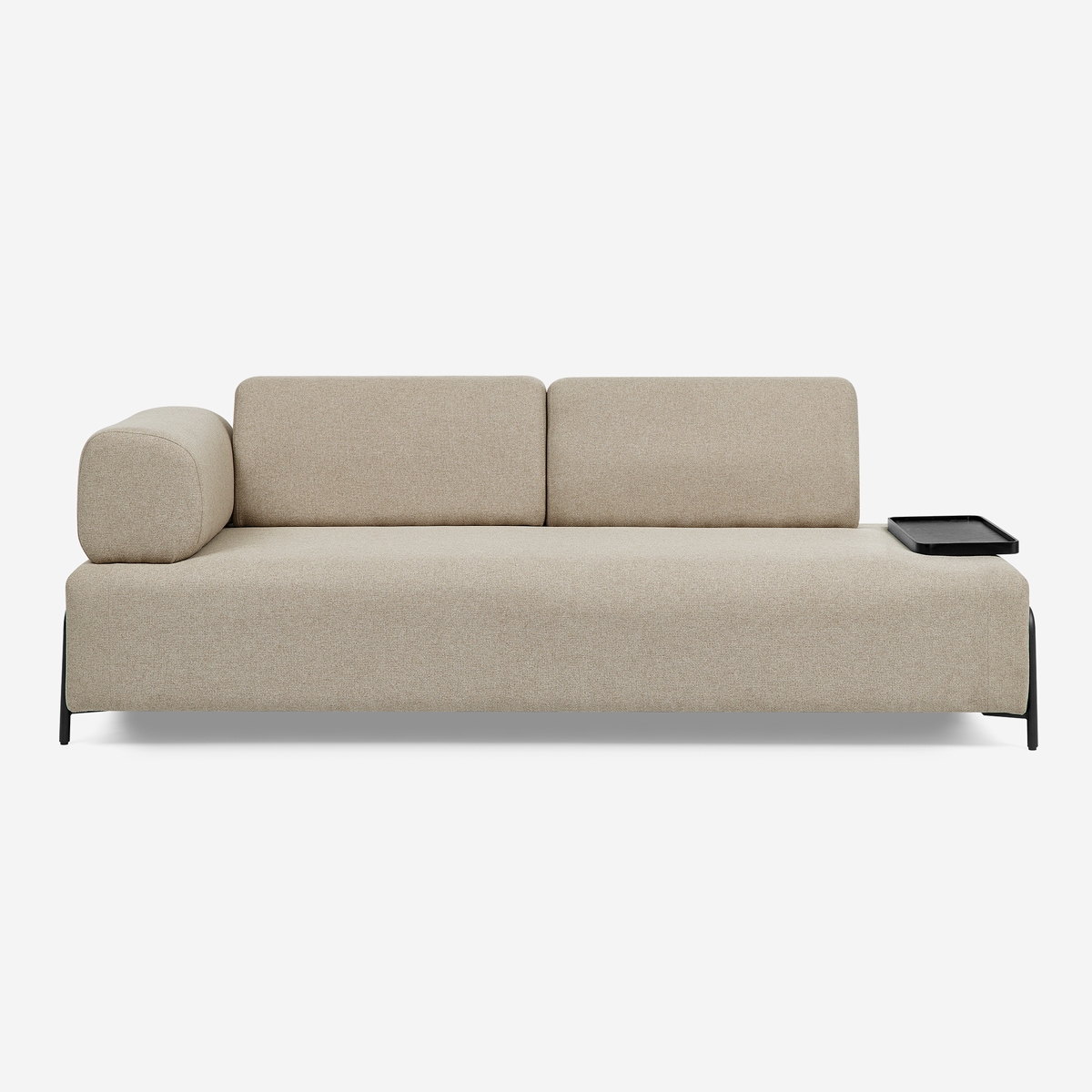 Divano modulare 3 posti design moderno componibile con tavolini Diadema 