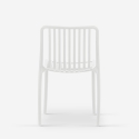 Chaise de jardin extérieur moderne en polypropylène blanc noir Sawas 