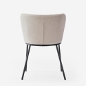 Stuhl für das Esszimmer in modernem Design aus Stoff mit schwarzen Beinen Lasta Lagerbestand