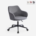 Sedia girevole in tessuto con braccioli per ufficio smart working Kivri Vendita