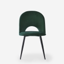 Chaise salle à manger cuisine moderne en velours rembourrée Zarda 