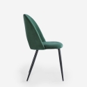 Chaise salle à manger cuisine moderne en velours rembourrée Zarda 