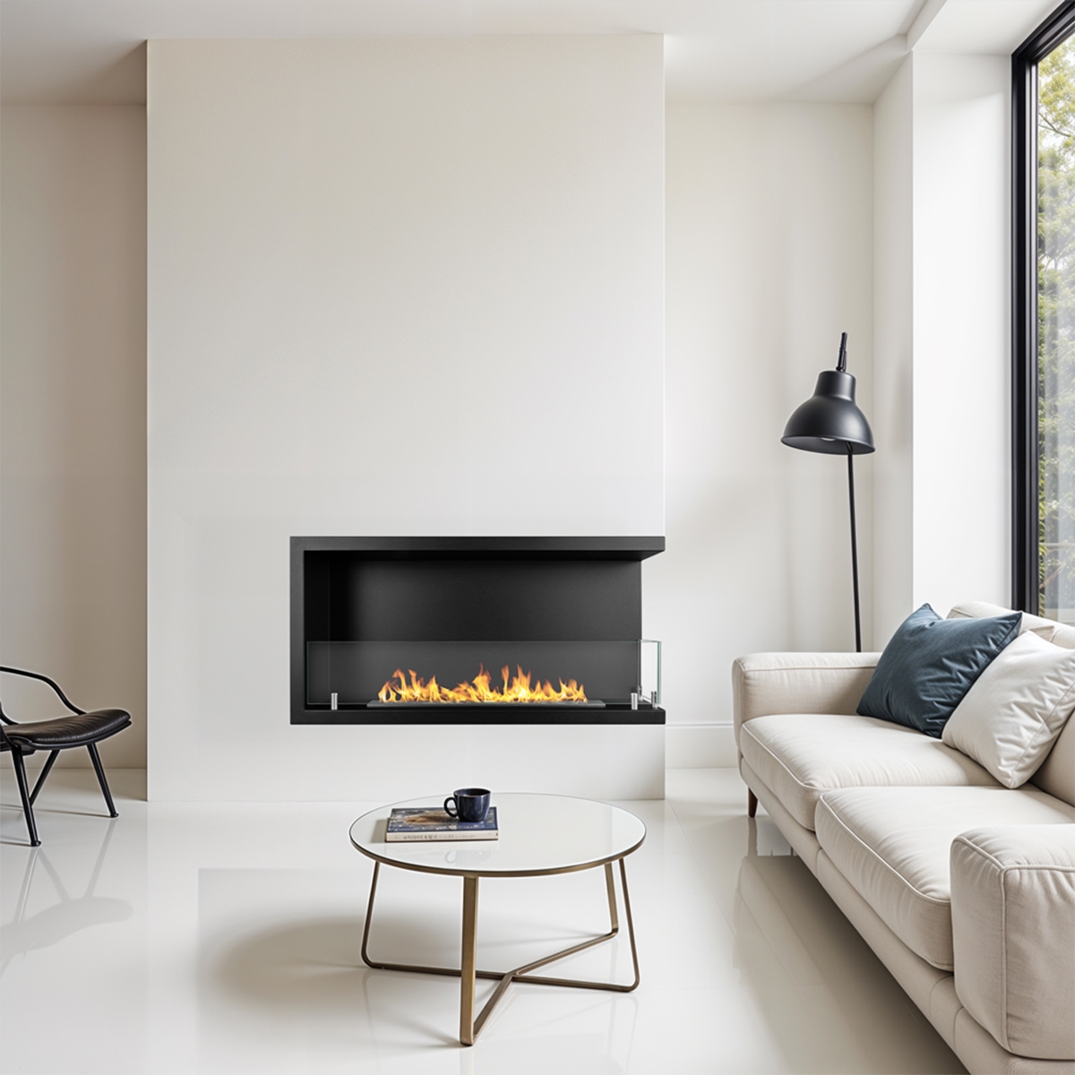 Eck-Einbau Bioethanol-Kamin 90x45 Sutri 90 Aktion