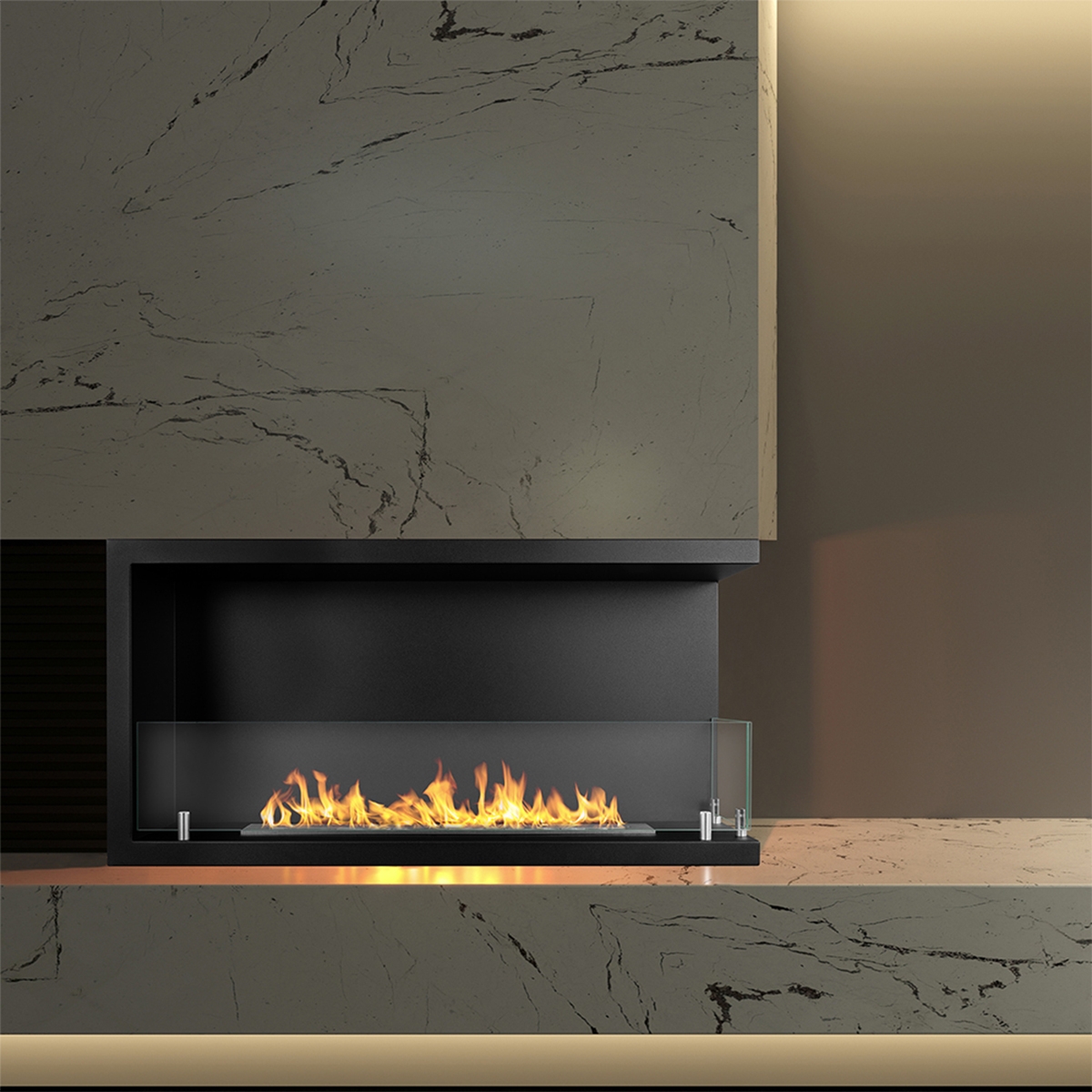 Eck-Einbau Bioethanol-Kamin 90x45 Sutri 90 Auswahl