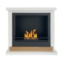 Chimenea de bioetanol independiente Stoccolma en madera blanca L75xP24xH68 cm Oferta