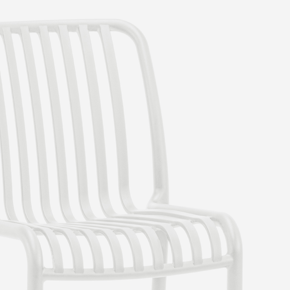 Sedia da esterno giardino moderna in polipropilene bianco nero Sawas 