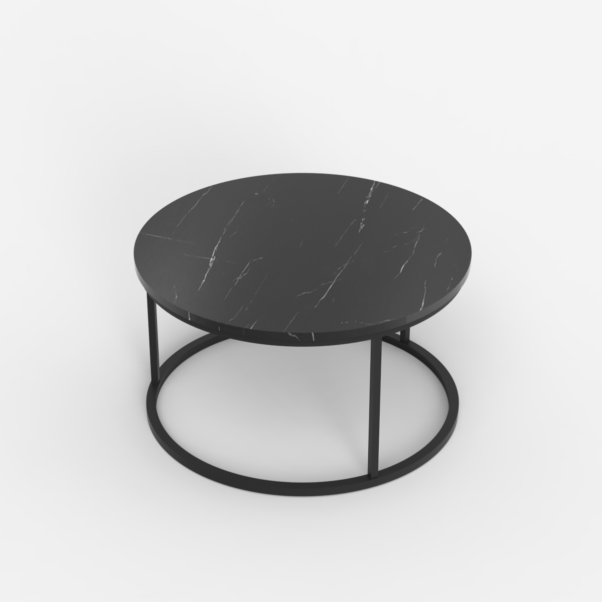 Mesa de centro redonda de 80 cm efecto mármol moderna Ossidiana Medidas