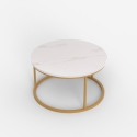 Table basse de salon rond 80cm effet marbre contemporain Ossidiana Caractéristiques
