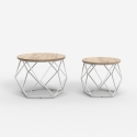 2 tables basses design moderne avec base en métal Aragonite Modèle