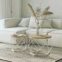 2 tables basses design moderne avec base en métal Aragonite Remises