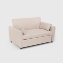 Sofá cama extraíble de 2 plazas diseño moderno en tejido PORTO RICO Stock