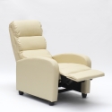 Poltrona relax reclinabile con poggiapiedi in similpelle Alice 