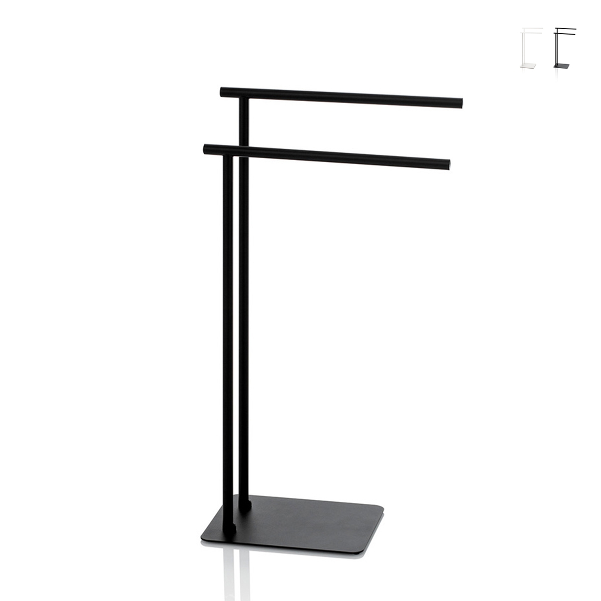 Porte-serviettes sur pied 2 barres en métal pour salle de bain Hiro Remises