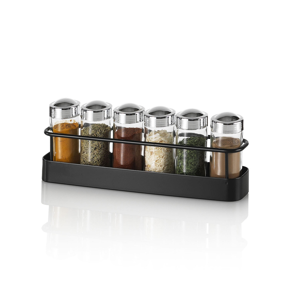 Porte-épices de cuisine avec ensemble de 6 bocaux en verre Lyu Vente