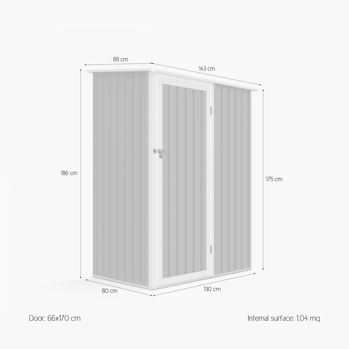 Box lamiera giardino zincata metallo grigio casetta utensili Amalfi 143X89x186cm Prezzo