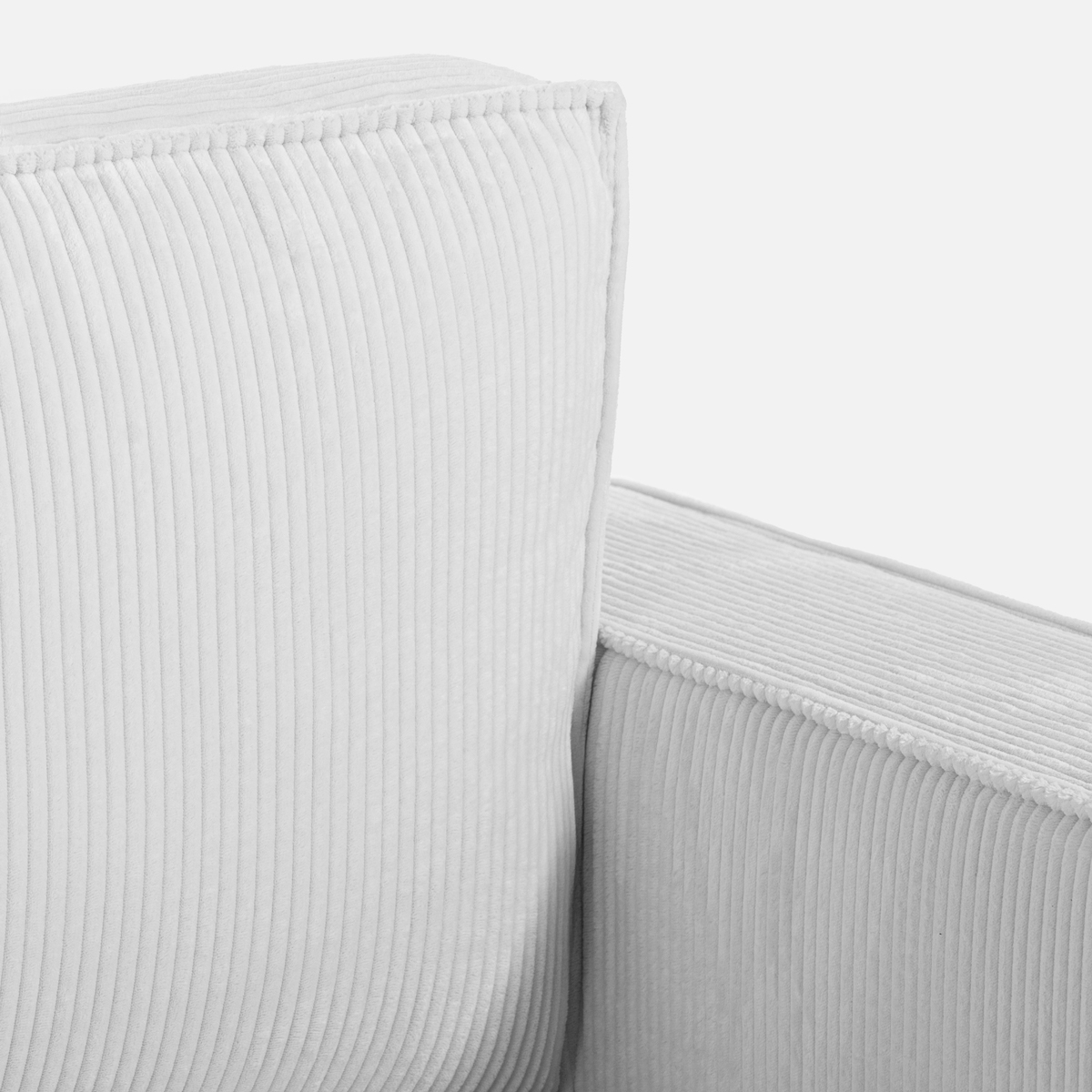 Sofá esquinero con chaise longue y cama extraíble de tela de pana Leka 