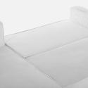 Sofá esquinero con chaise longue y cama extraíble de tela de pana Leka 